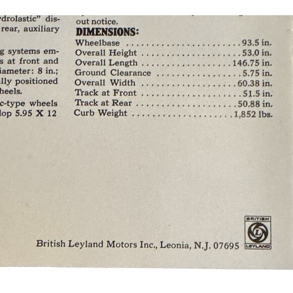 1969 Austin America British Leyland Car Dealership Sales Brochure Catalog Ad - Picture 3 of 4